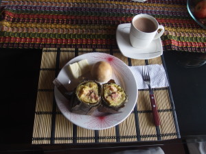 Tamal con chocolate