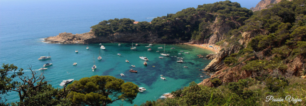 Vistas de una cala desde un mirador en la Costa Brava