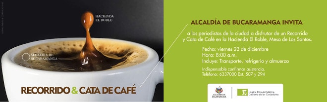 Invitación al recorrido y cata de café en la Hacienda El Roble.