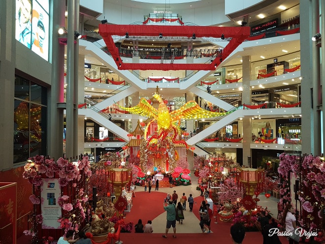 Decoración en un centro comercial en Kuala Lumpur.