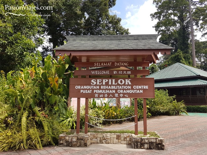 Entrada del centro de rehabilitación de orangutanes en Sepilok.