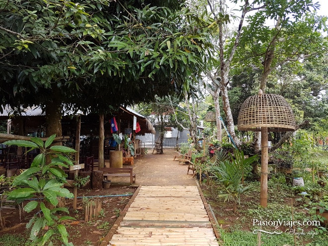 Entrada a la cafetería para las degustaciones de café y té.